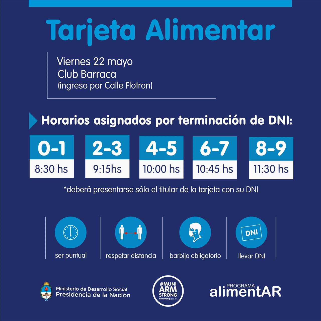 tarjeta alimentar nota