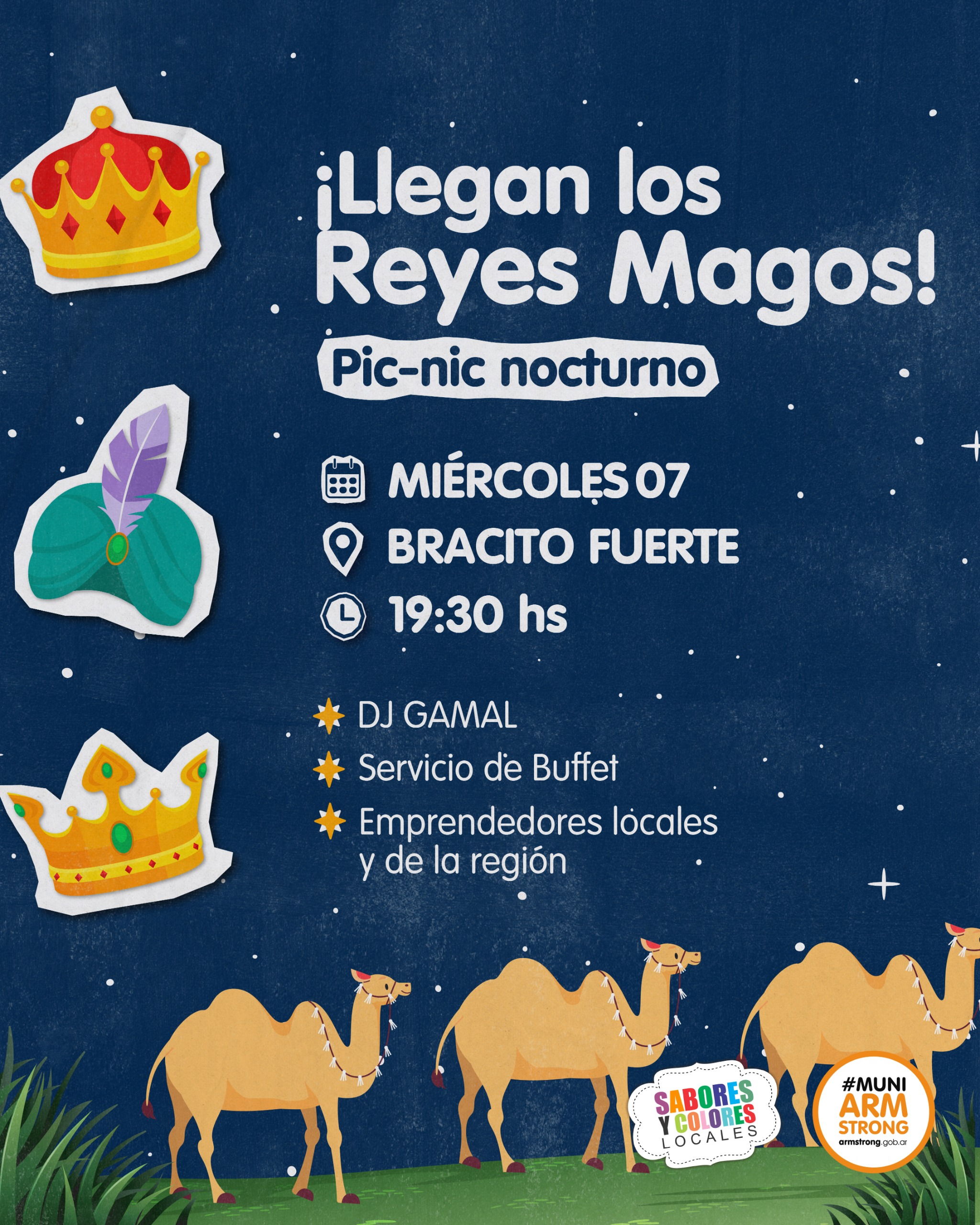 La Municipalidad invita a celebrar la llegada de los Reyes Magos
